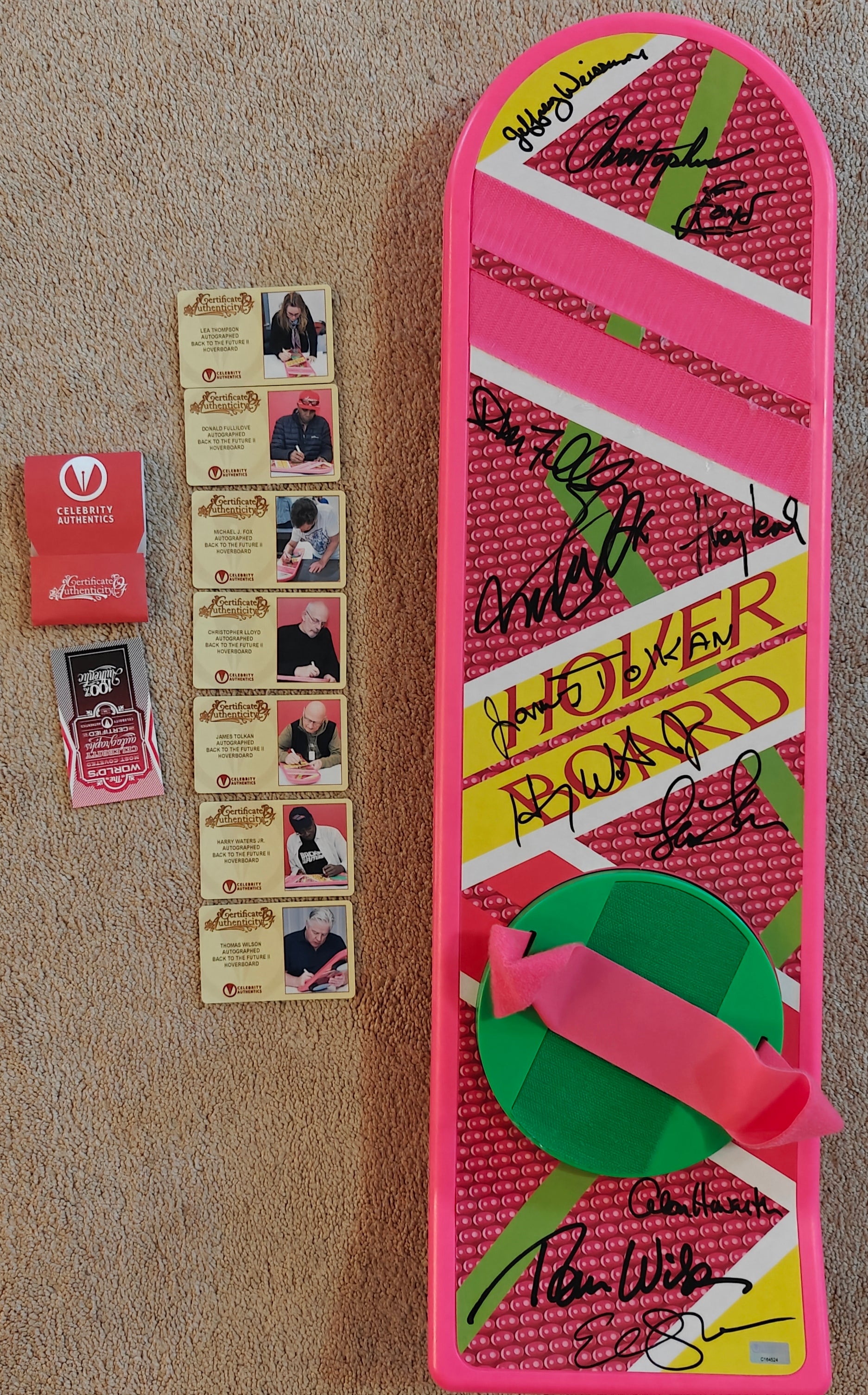 Fox, Lloyd +9 Signed Back to the Future Hoverboard 1:1 Prop Replica