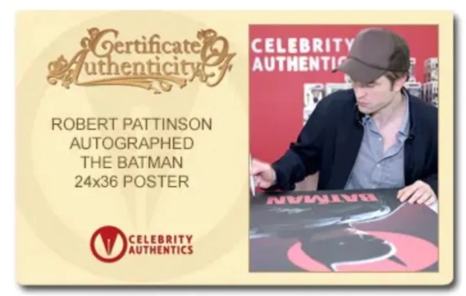 Robert Pattinson Signed Yannick Bouchard 2022 The Batman 24x36 Giclée Print - 30/75 Worldwide