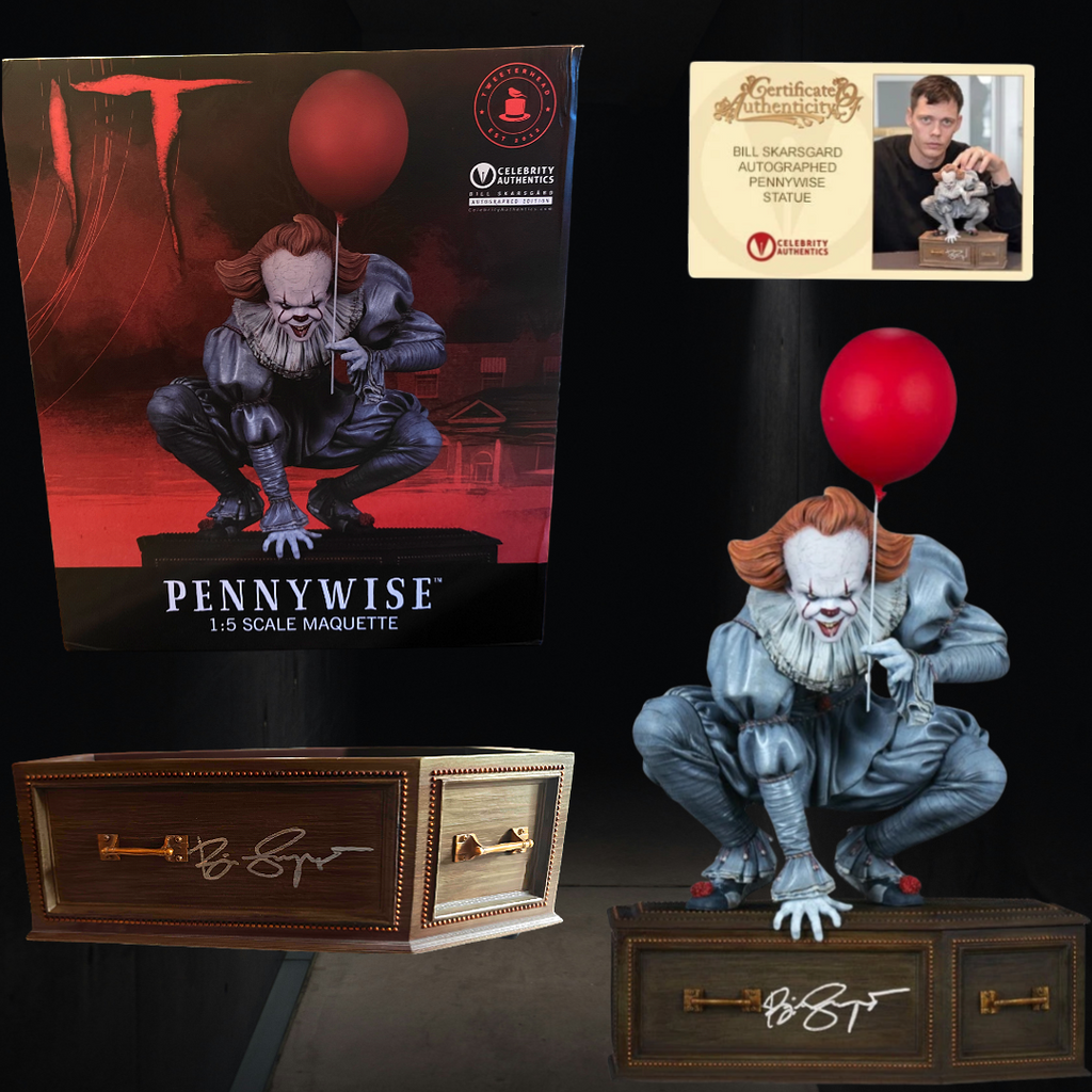Bill Skarsgard Signed IT Pennywise Celebrity Authentics Exclusive 13" Maquette 1:5 Statue - Limited Edition