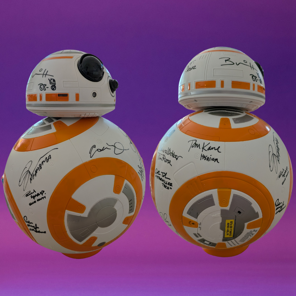Hamill, Ridley, Boyega, Daniels, Mayhew, Driver +14 Cast Signed Star Wars: The Force Awakens 1:1 BB-8 Droid Replica
