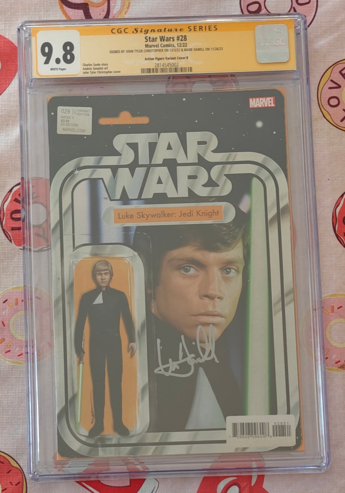 Mark Hamill & John Tyler Christopher Dual-Signed CGC Signature Series 9.8 Star Wars #28 (2022) Action Figure Variant