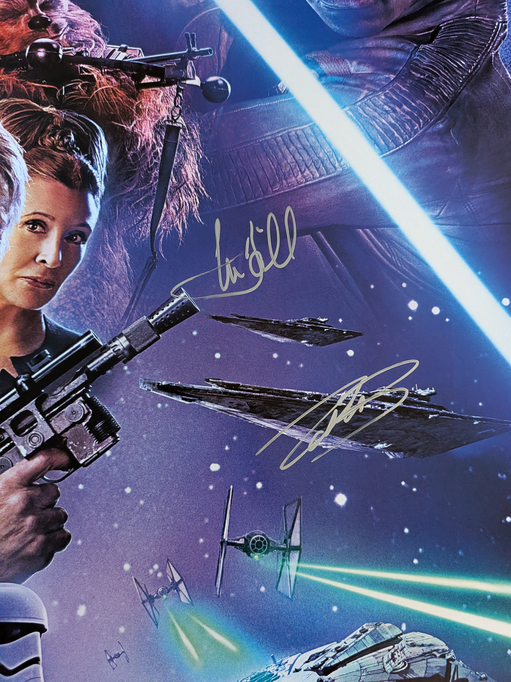 Hamill, Mayhew, Ridley, Driver, Daniels +16 Cast Signed Star Wars The Force Awakens 27x40 Poster