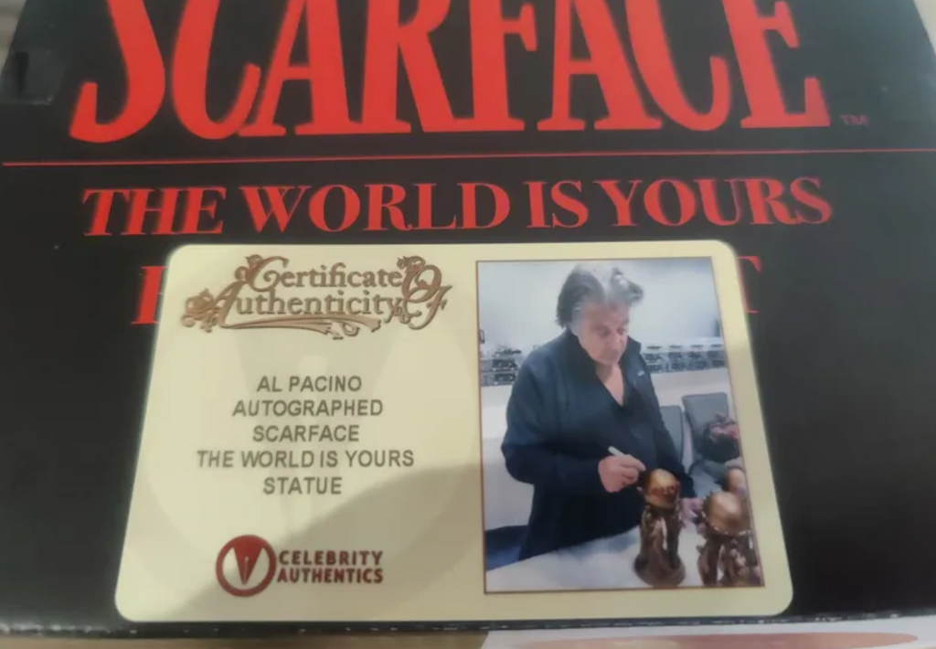 Al Pacino Autographed "The World is Yours" Replica Statue from Scarface Movie