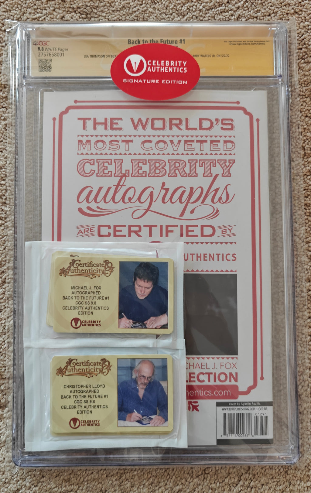 8x Cast Signed CGC Signature Series 9.8 Back to the Future #1 (2015) Artist Edition Comic