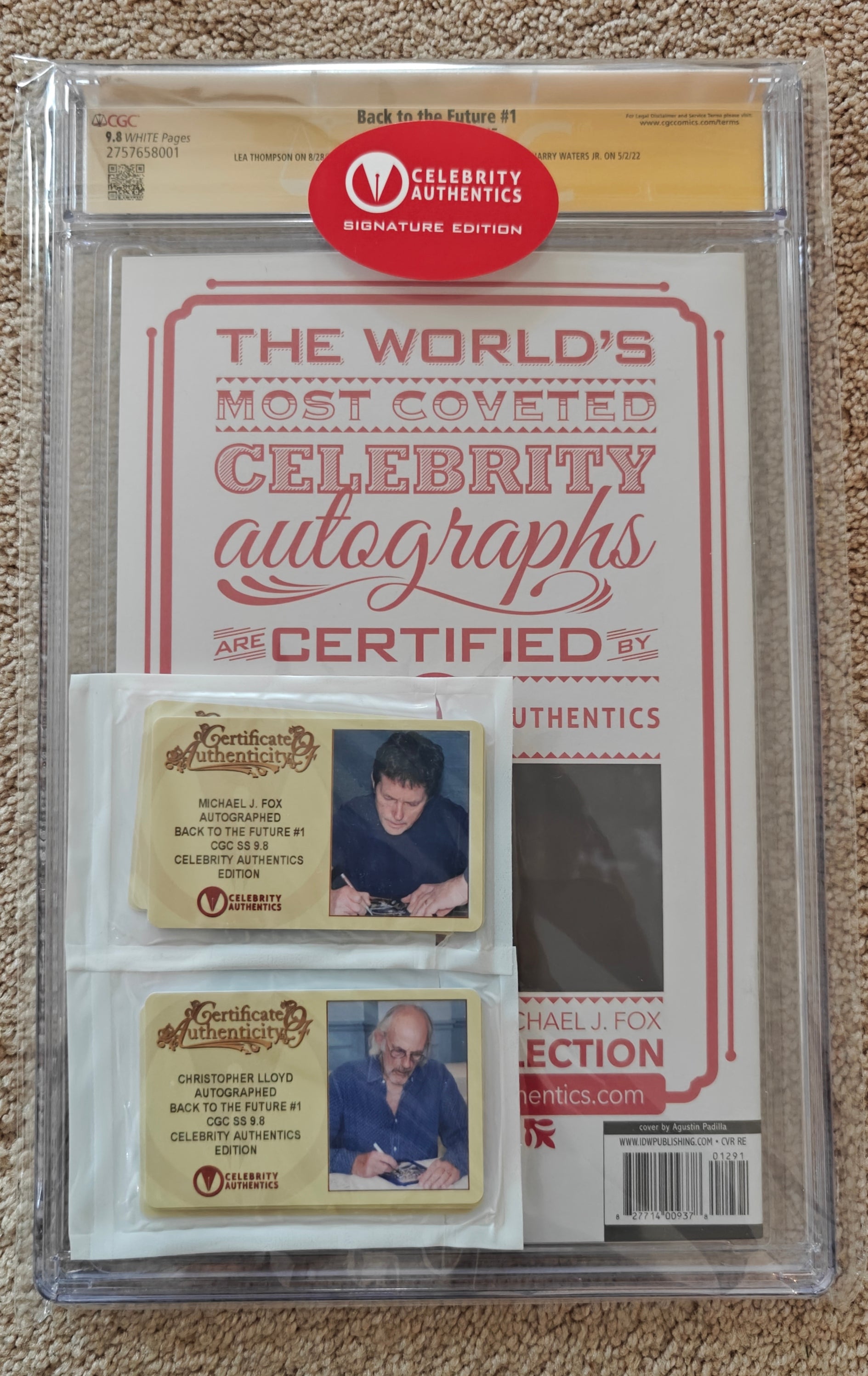 8x Cast Signed CGC Signature Series 9.8 Back to the Future #1 (2015) Artist Edition Comic