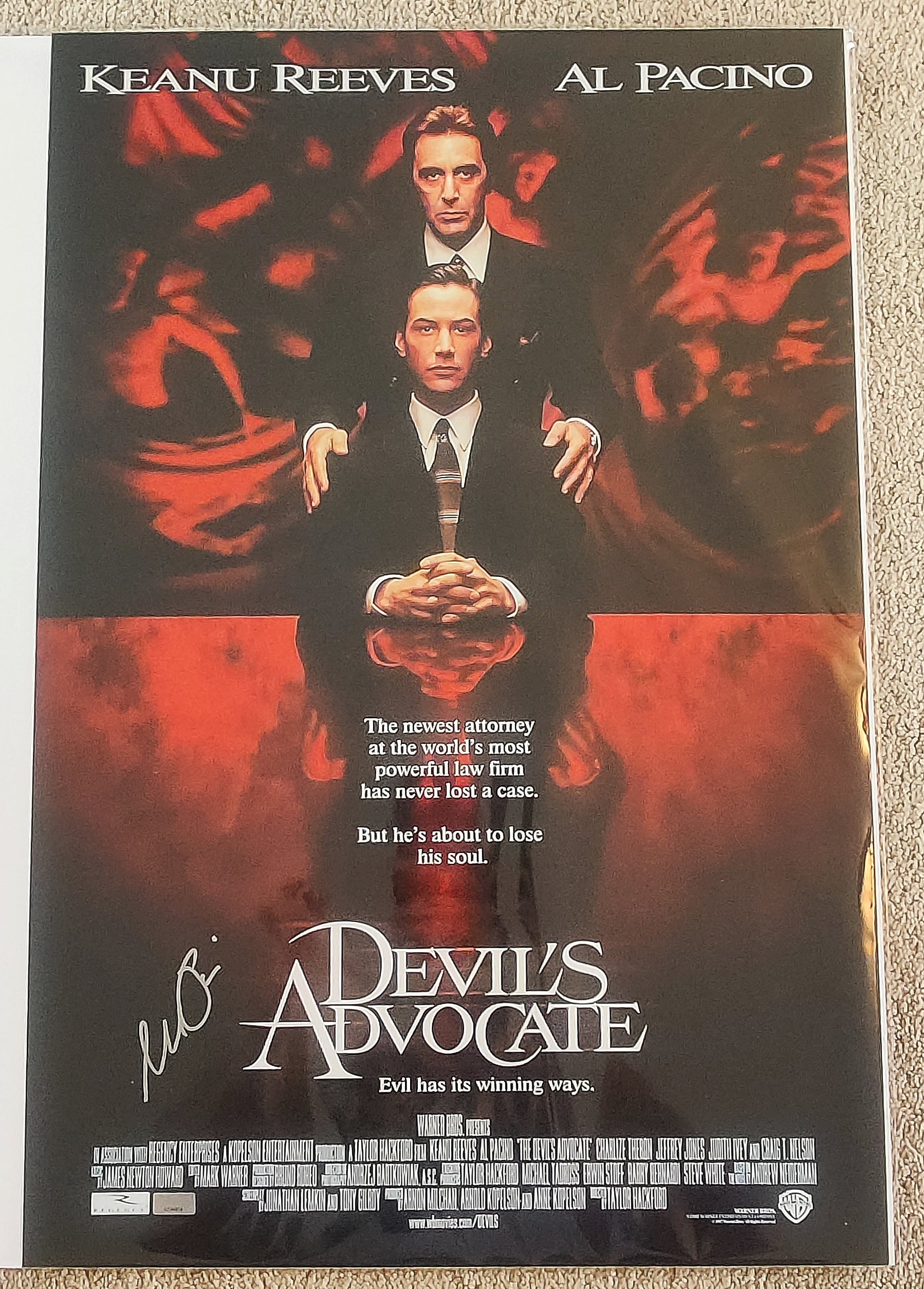 Al Pacino Signed 16x24 Devil's Advocate Poster