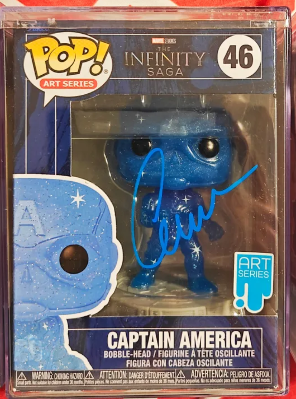 Robert Downey Jr, Chris Evans, Jeremy Renner, Josh Brolin 4x Signed Funko Pop Set Marvel Art Series Limited Edition