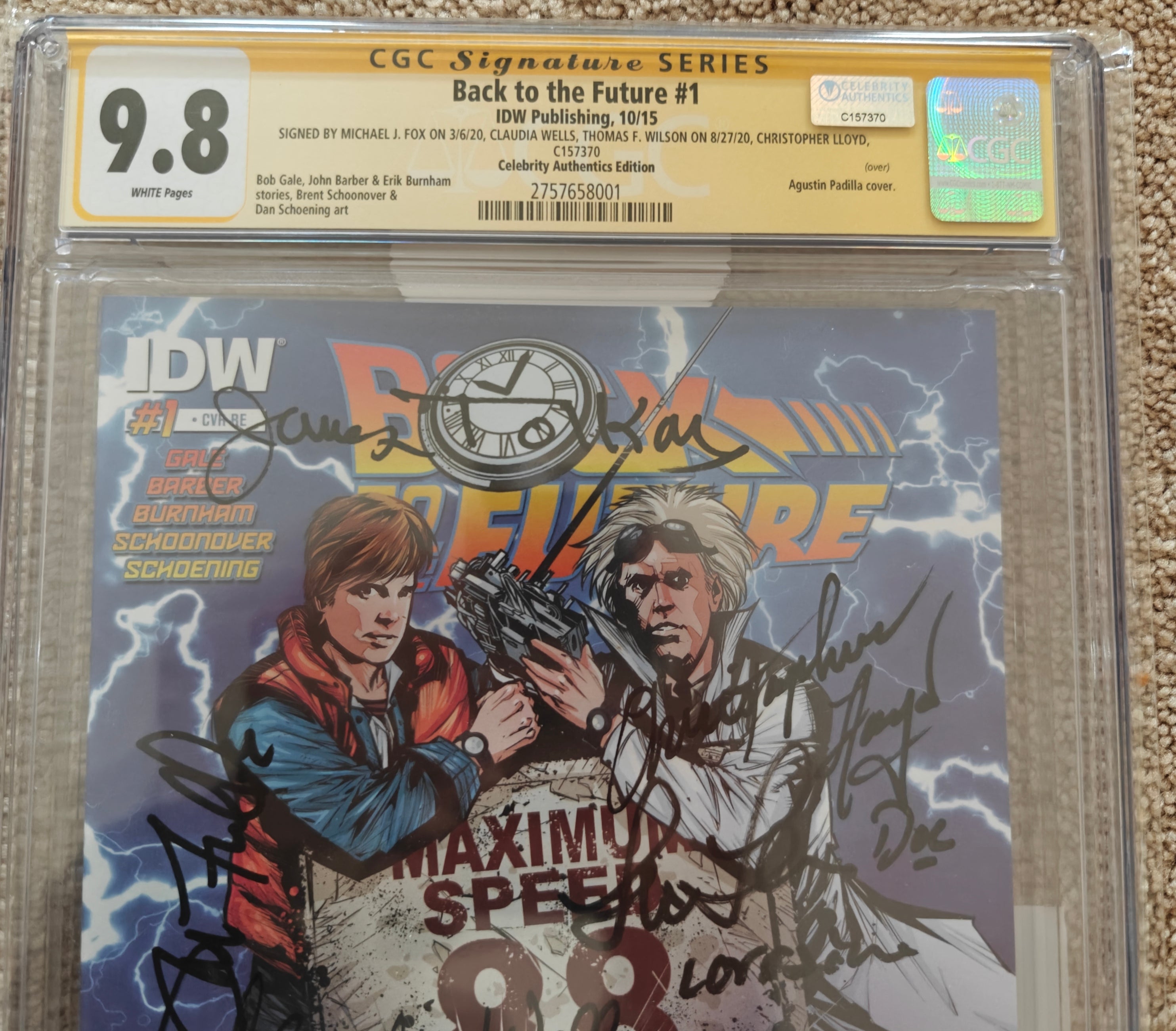8x Cast Signed CGC Signature Series 9.8 Back to the Future #1 (2015) Artist Edition Comic