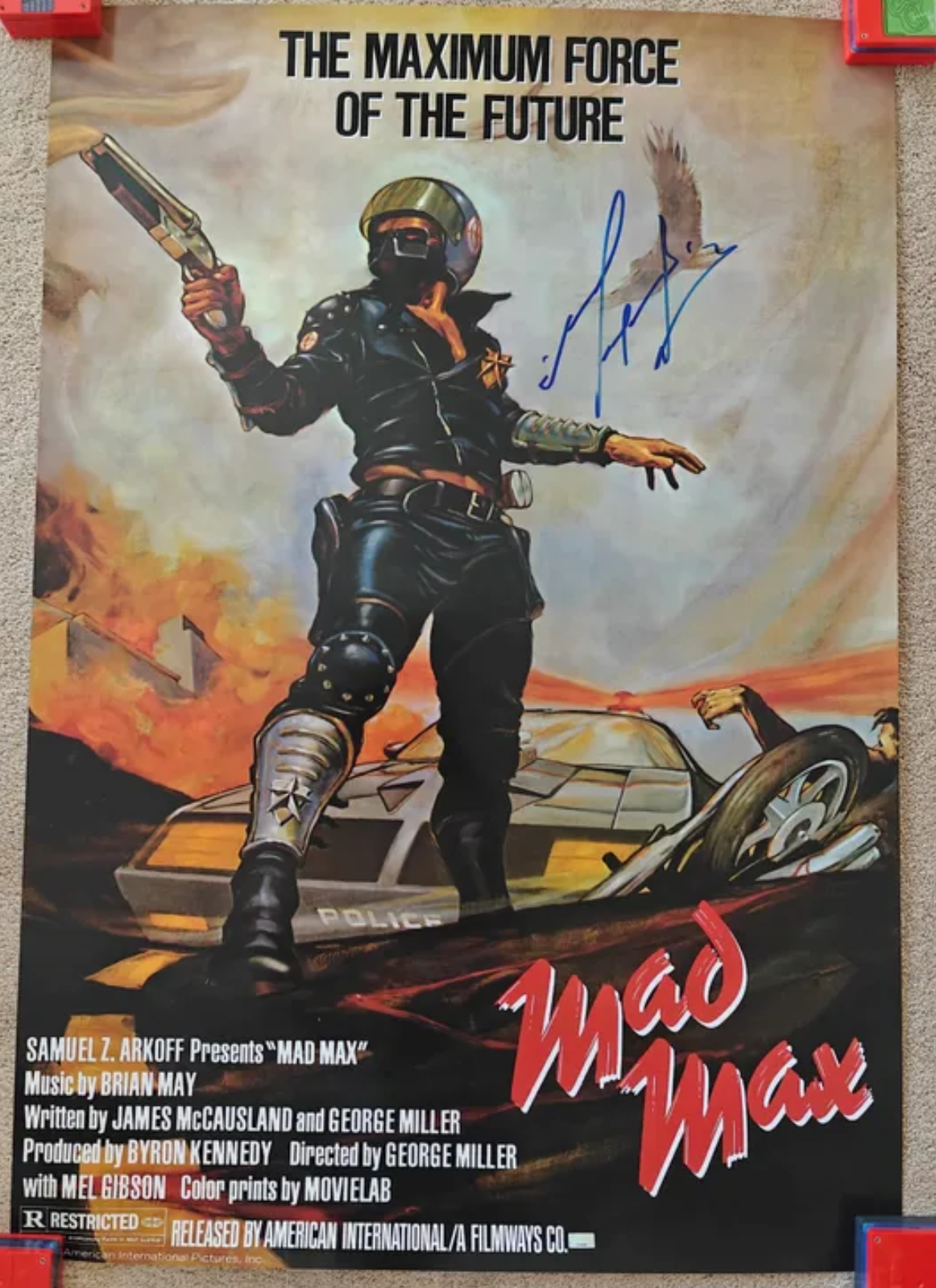 Mel Gibson Signed 27x40 Full Size Mad Max Poster
