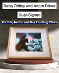 Daisy Ridley and Adam Driver Dual-Signed 11x14 (16x20 framed) Star Wars Photo