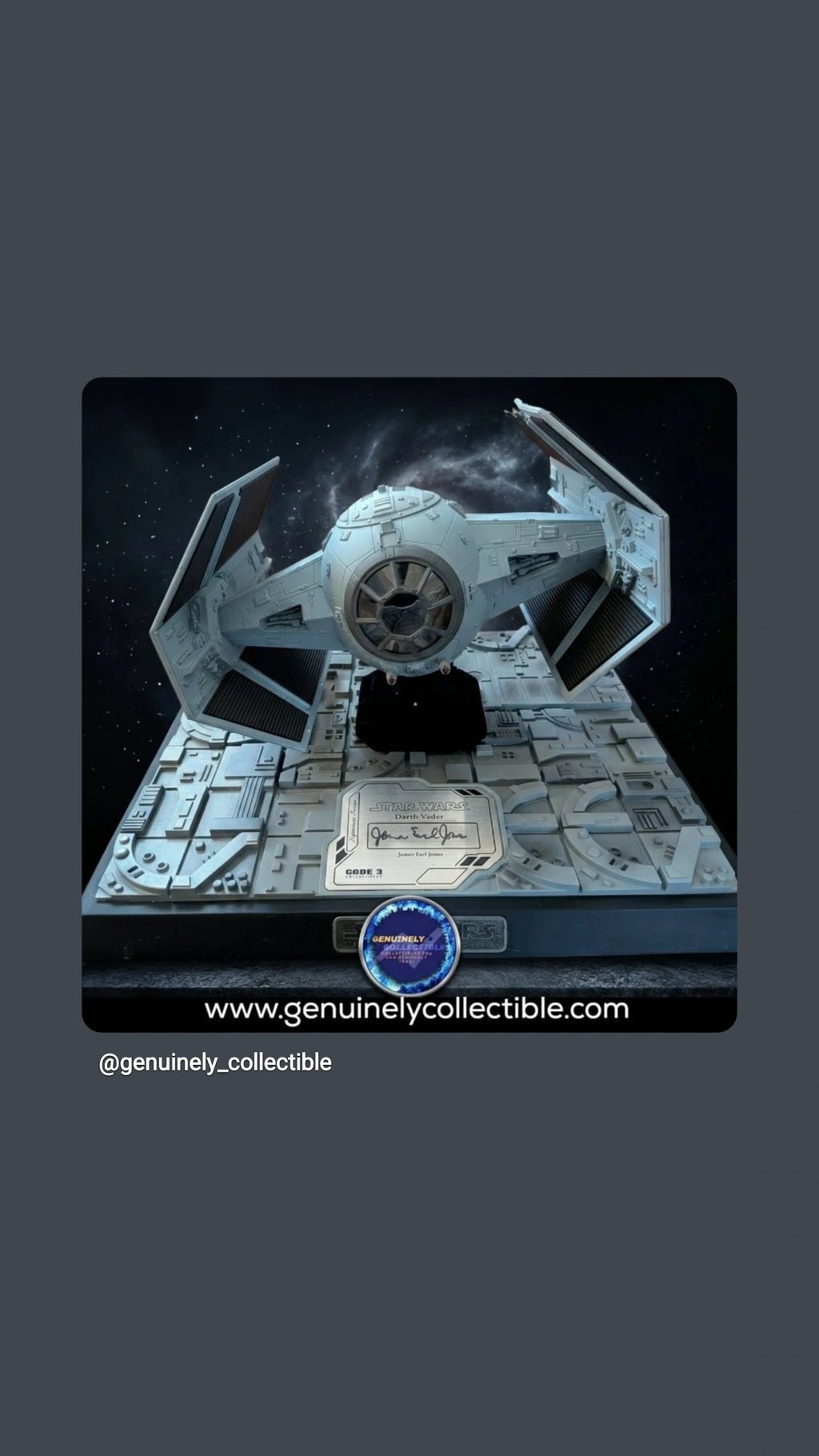 Code 3 Signature Series Darth Vader TIE Fighter (2005) – Signed by James Earl Jones - Only 500 Worldwide