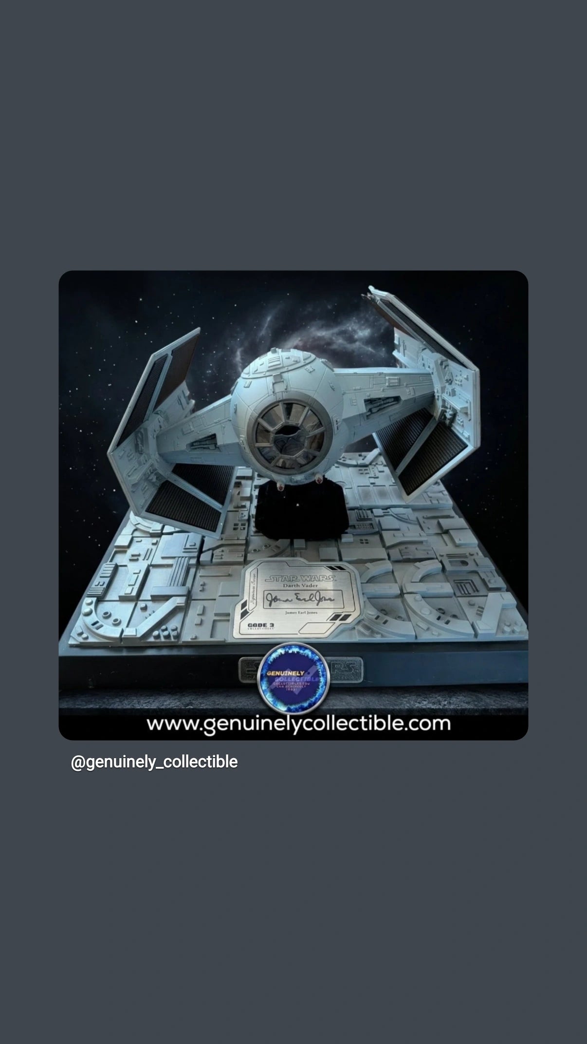 Code 3 Signature Series Darth Vader TIE Fighter (2005) – Signed by James Earl Jones - Only 500 Worldwide