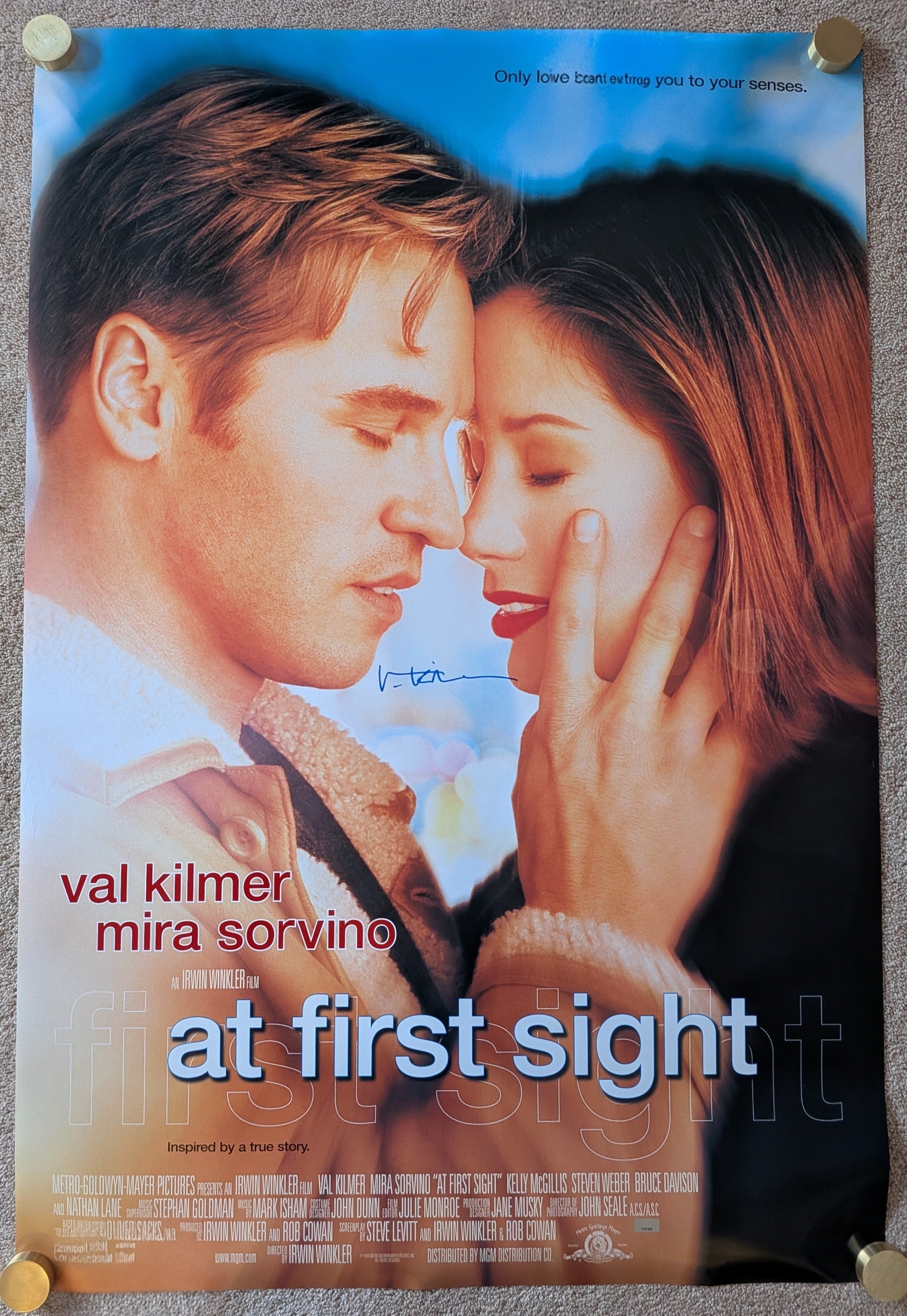 Val Kilmer Signed At First Sight (1999) Original Double-Sided Movie Poster | Celebrity Authentics Verified