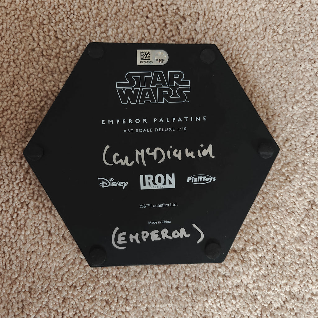 Ian McDiarmid Signed Emperor Palpatine Star Wars (Topps Star Wars Authentics) Iron Studios 1/10 Scale Statue