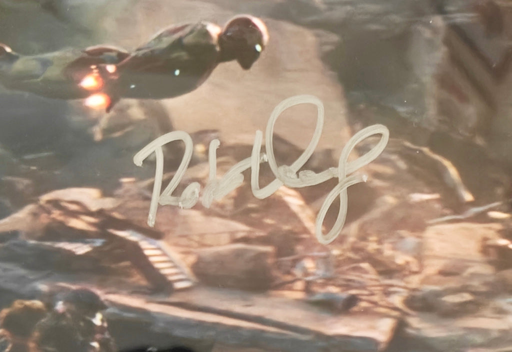 Robert Downey Jr. Signed 10x20 Marvel Avengers: Endgame Battle Photo in 12x22 Wood Frame