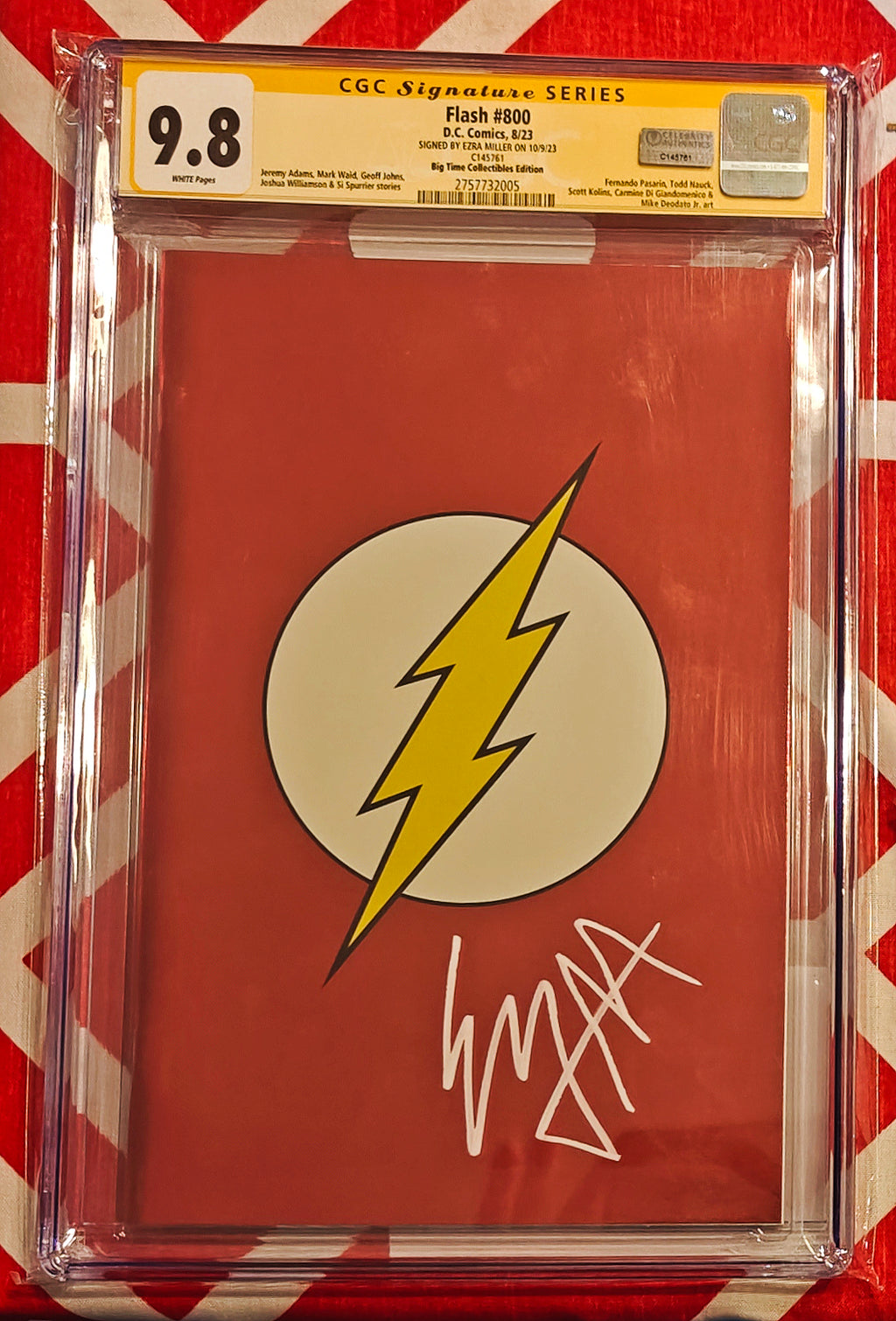 Ezra Miller Signed CGC Signature Series 9.8 Flash #800 Comic (Big Time Collectibles Edition)