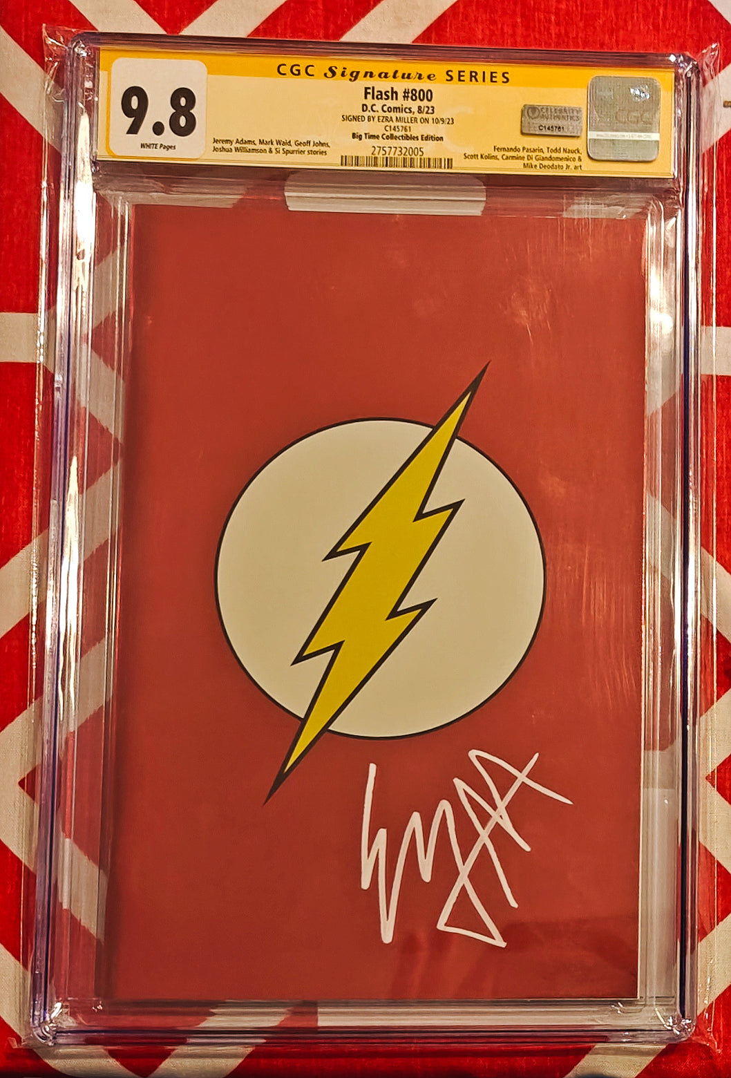 Ezra Miller Signed CGC Signature Series 9.8 Flash #800 Comic (Big Time Collectibles Edition)