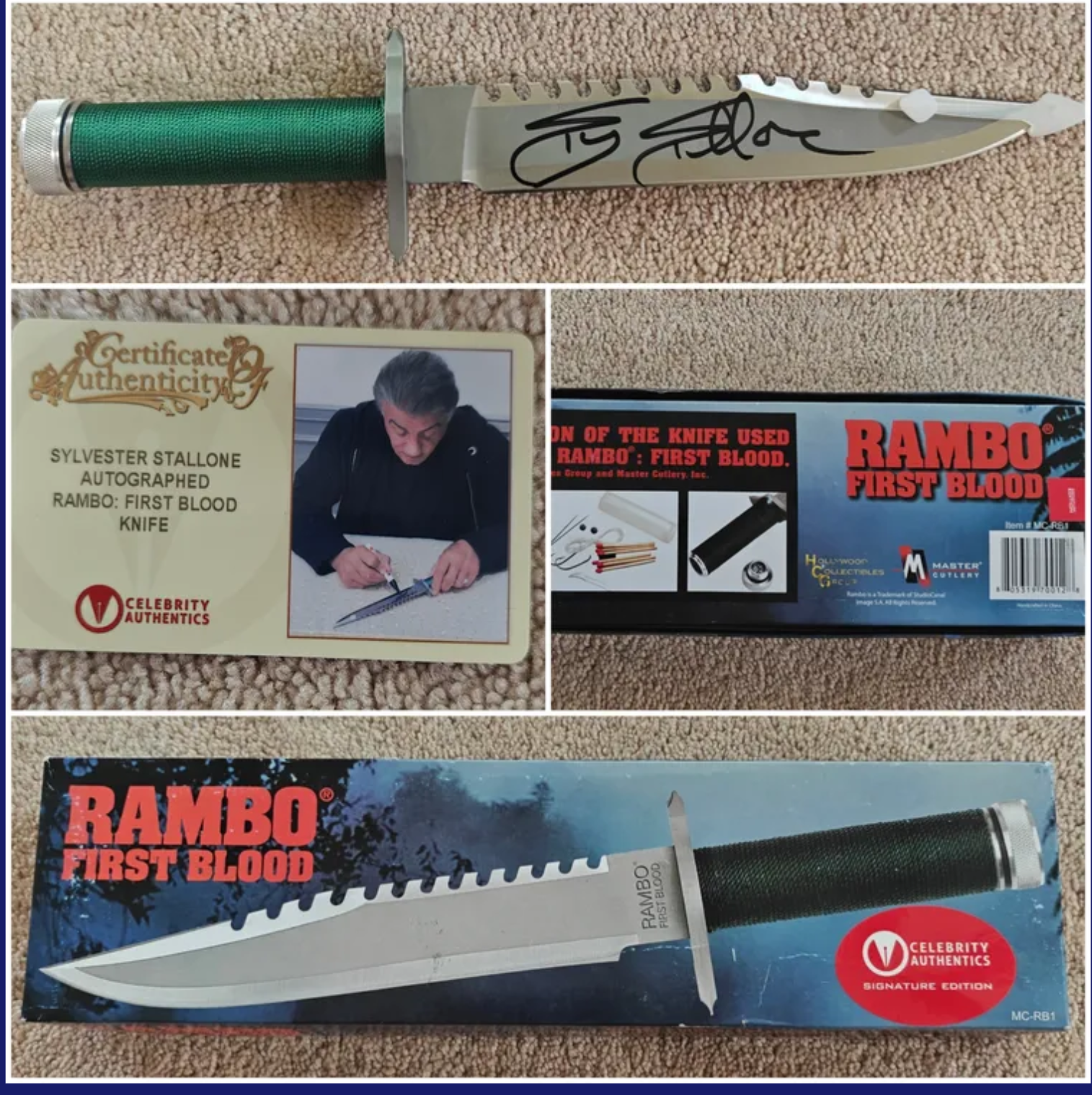 Sylvester Stallone Signed Rambo: First Blood Knife Licensed Prop Replica