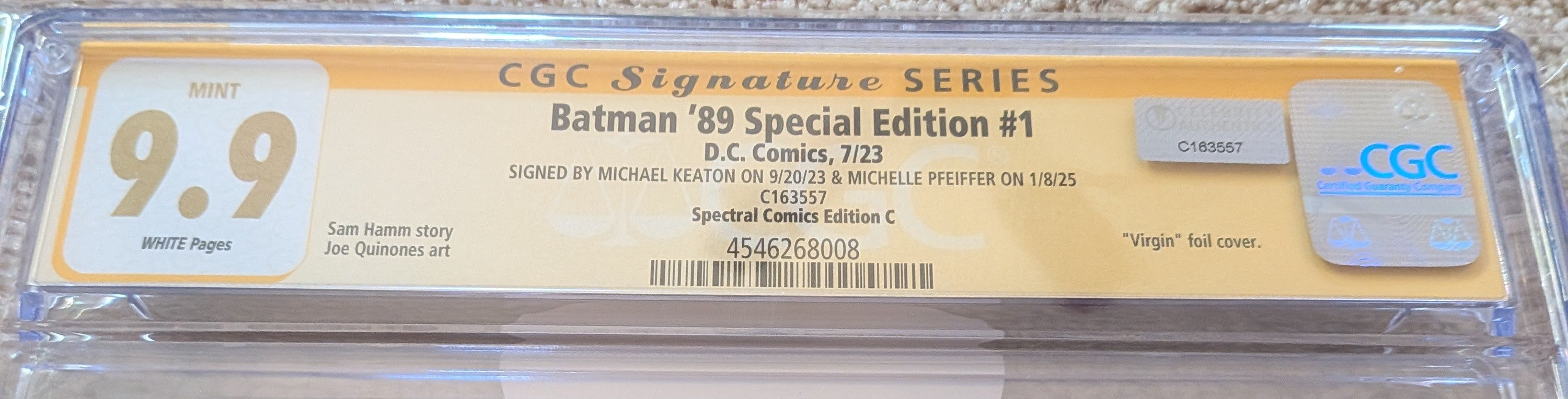 Michelle Pfeiffer & Michael Keaton Dual Signed Batman '89 Special Edition 1 (7/23) Spectral Comics Edition C - CGC 9.9 - Only 8 Worldwide