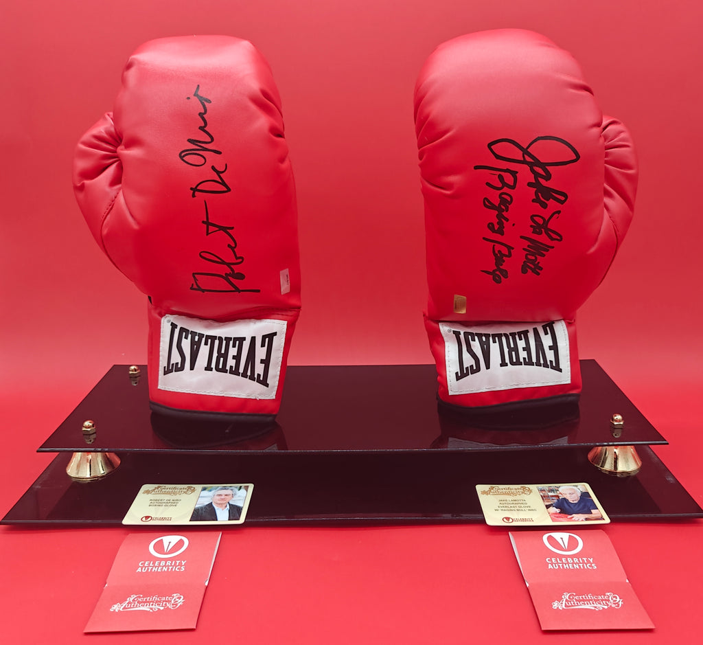 Robert De Niro & Jake LaMotta Dual-signed Raging Bull (1980) Everlast Boxing Glove Set - Only 20 Worldwide