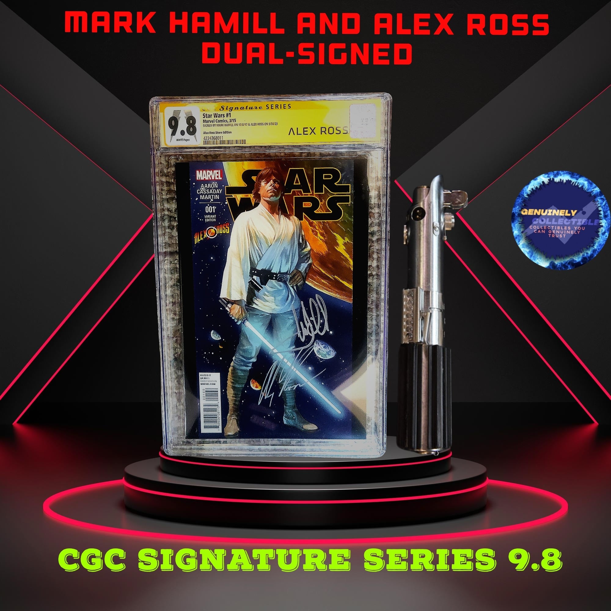 Mark Hamill and Alex Ross Dual-Signed Star Wars #1 (2015) CGC Signature Series 9.8. Alex Ross Store Edition