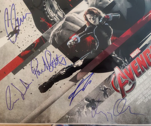 7x Signed Marvel Avengers: Age of Ultron 16x24 Poster! Chris Hemsworth, Chris Evans, Paul Bettany, Elizabeth Olsen, Cobie Smulders, Anthony Mackie and Jeremy Renner