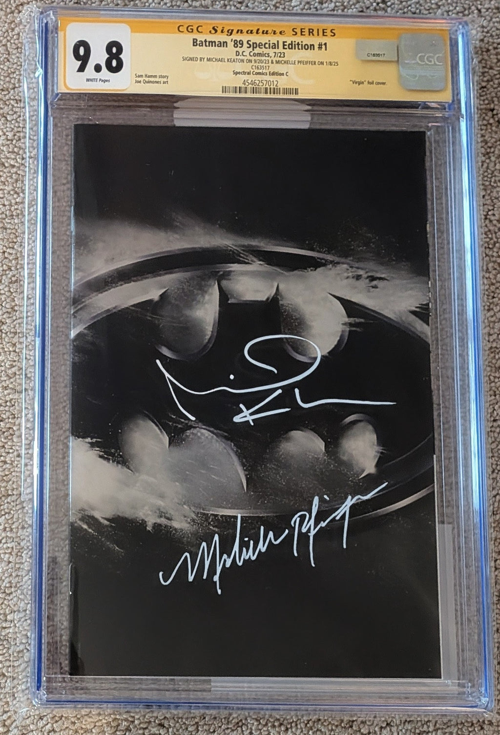 Batman ‘89 Special Edition #1 CGC 9.8 Signature Series – Dual Signed by Michael Keaton & Michelle Pfeiffer | Virgin Foil Cover