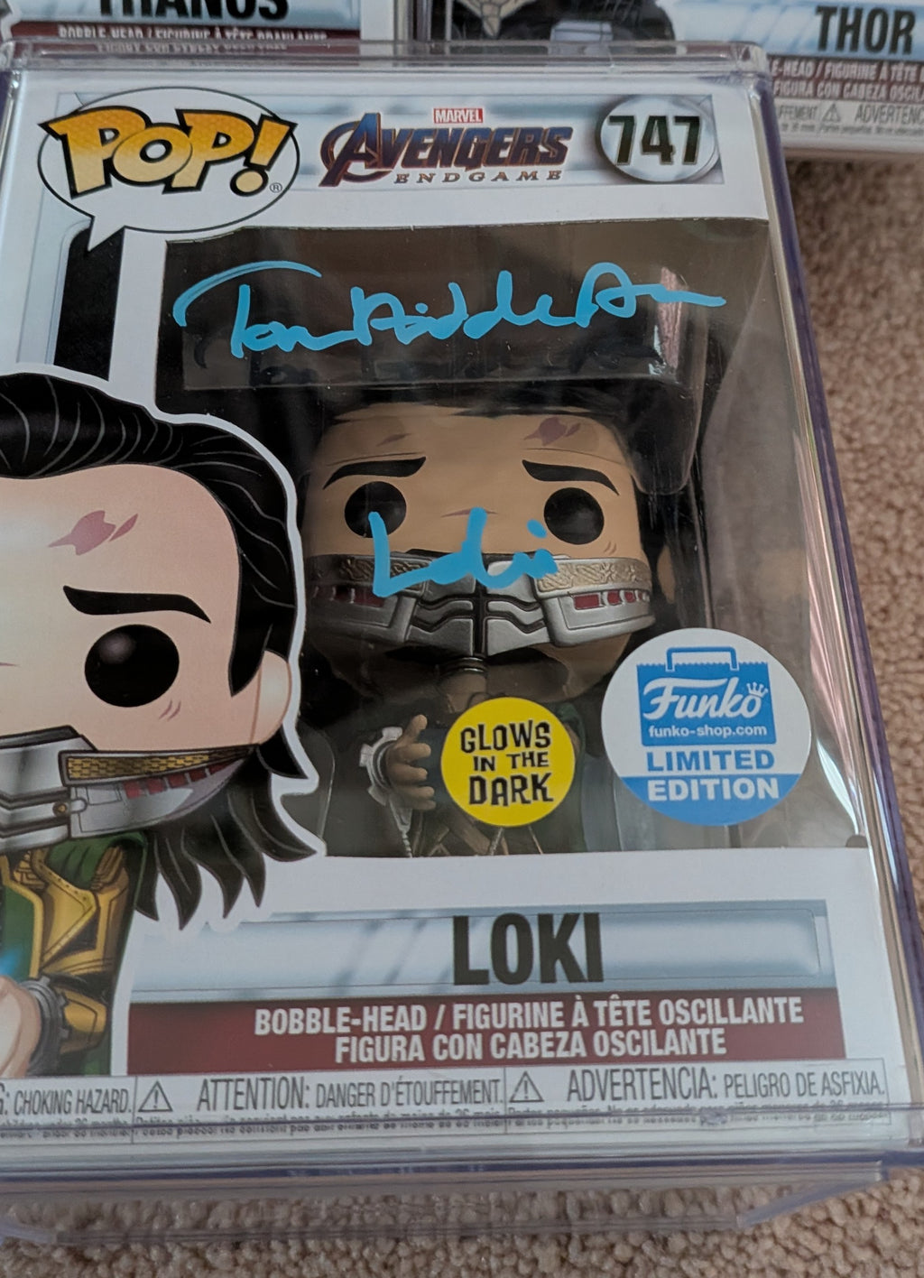 7x Downey Jr Brolin Hemsworth Evans + 2 Signed Marvel Avengers Endgame Funko Pop Set
