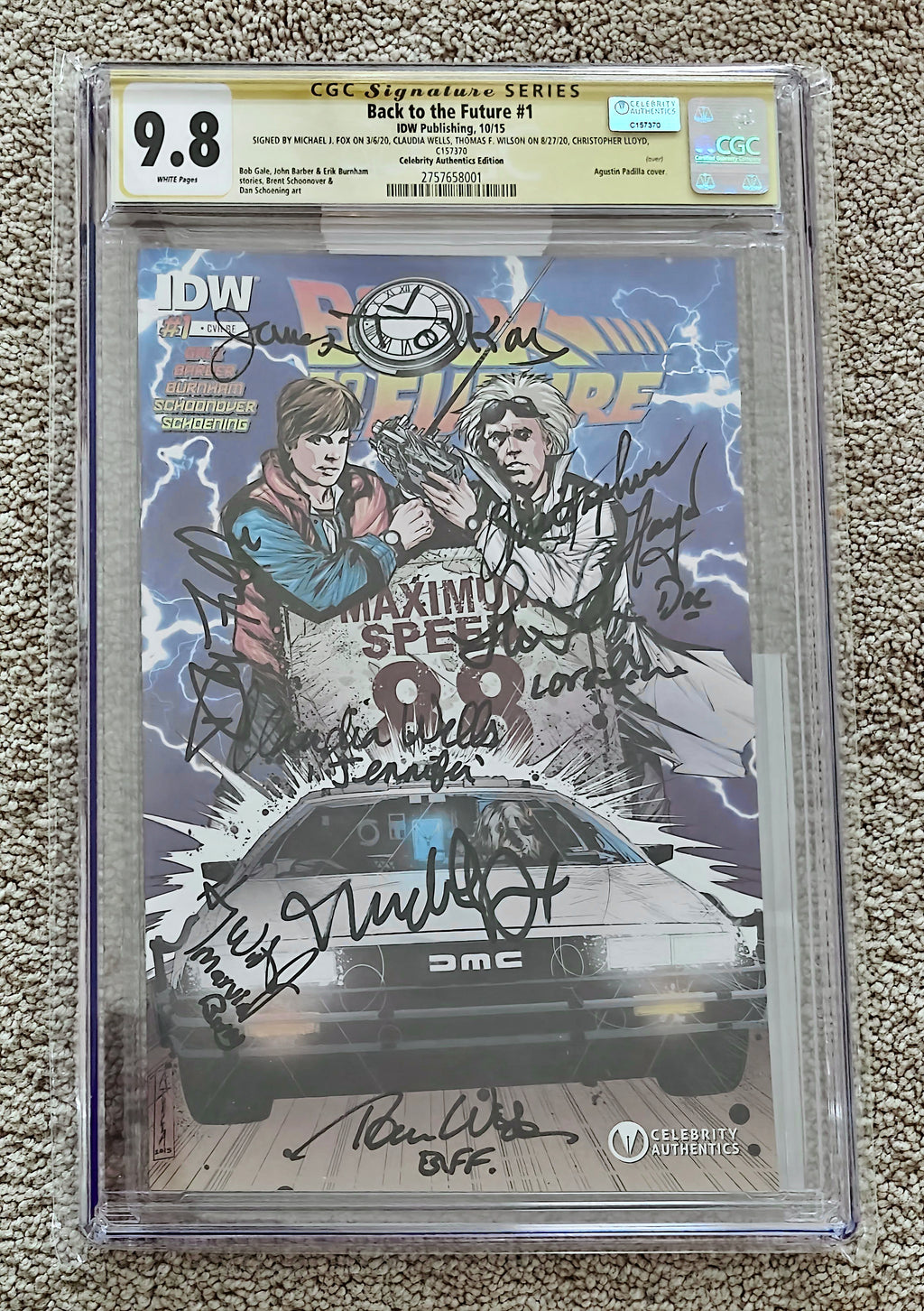 8x Cast Signed CGC Signature Series 9.8 Back to the Future #1 (2015) Artist Edition Comic