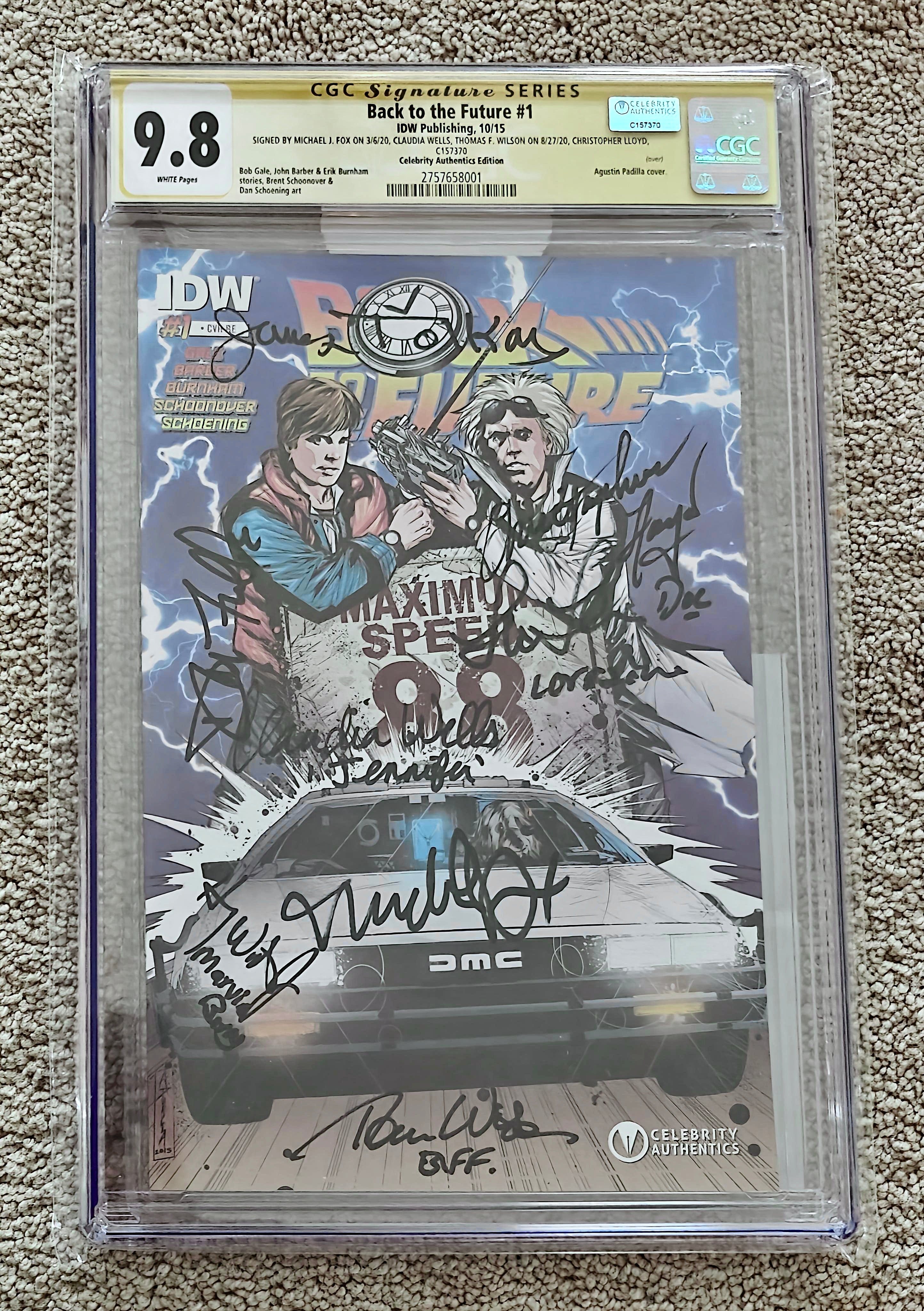 8x Cast Signed CGC Signature Series 9.8 Back to the Future #1 (2015) Artist Edition Comic