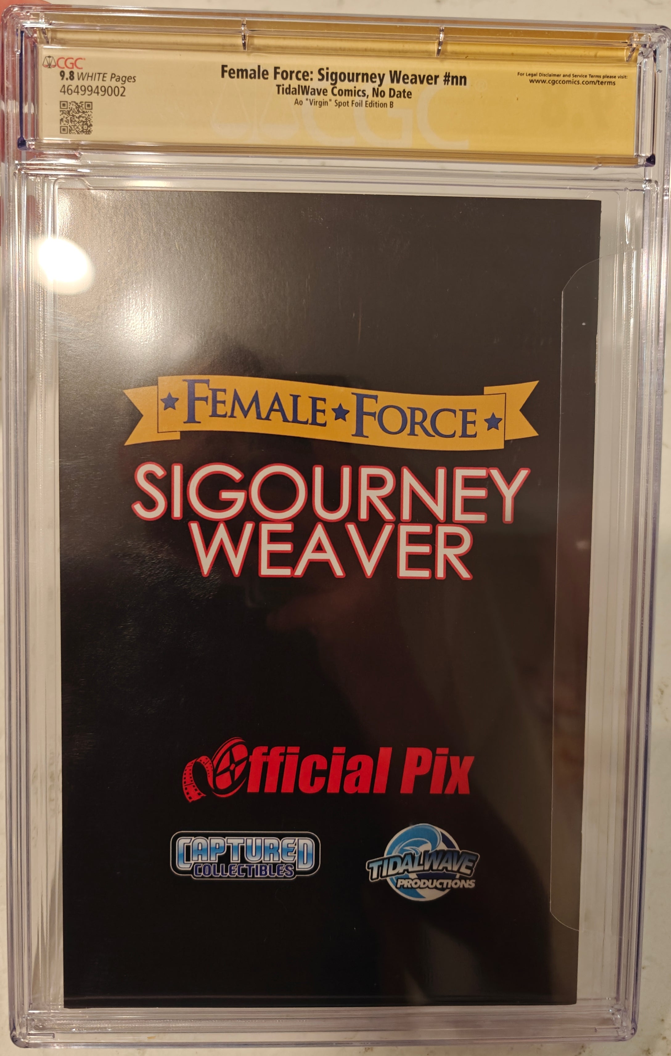 6x Signed Aliens Comic CGC SS 9.8 Female Force: Sigourney Weaver TidalWave Comics Ao Virgin Spot Foil Edition B