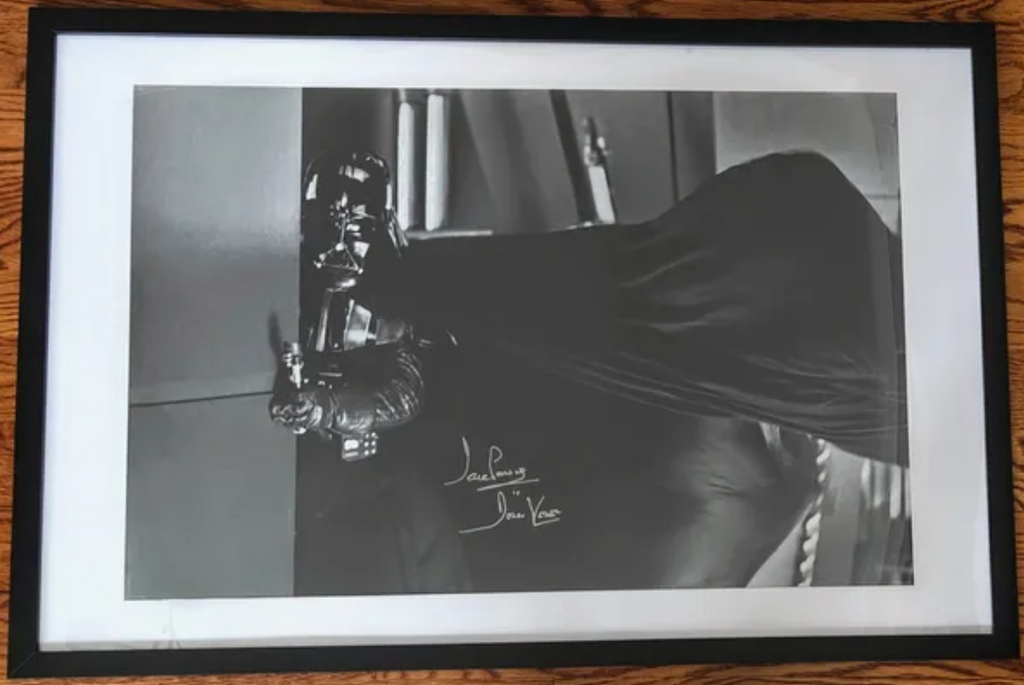 David Prowse Signed 20x30 Star Wars Darth Vader Photo in 24x36 Matted Frame