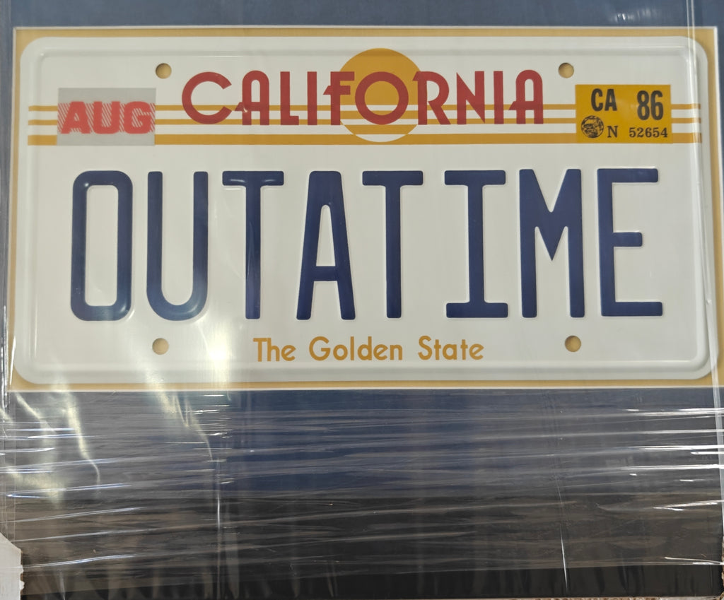 Michael J. Fox Signed 8x10 Back to the Future Photo in 19x25 Studio-Grade Frame w. Replica License Plate