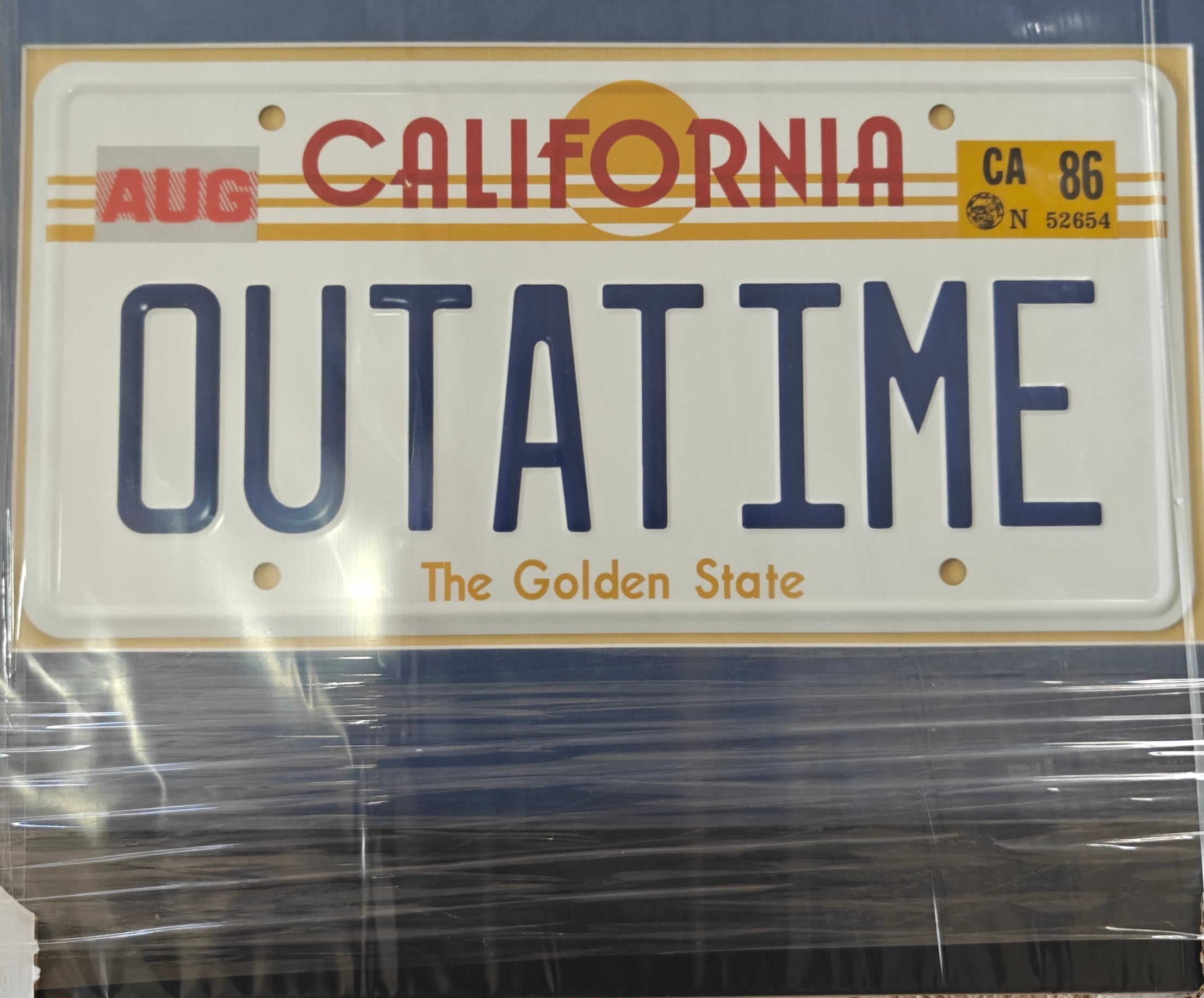 Michael J. Fox Signed 8x10 Back to the Future Photo in 19x25 Studio-Grade Frame w. Replica License Plate