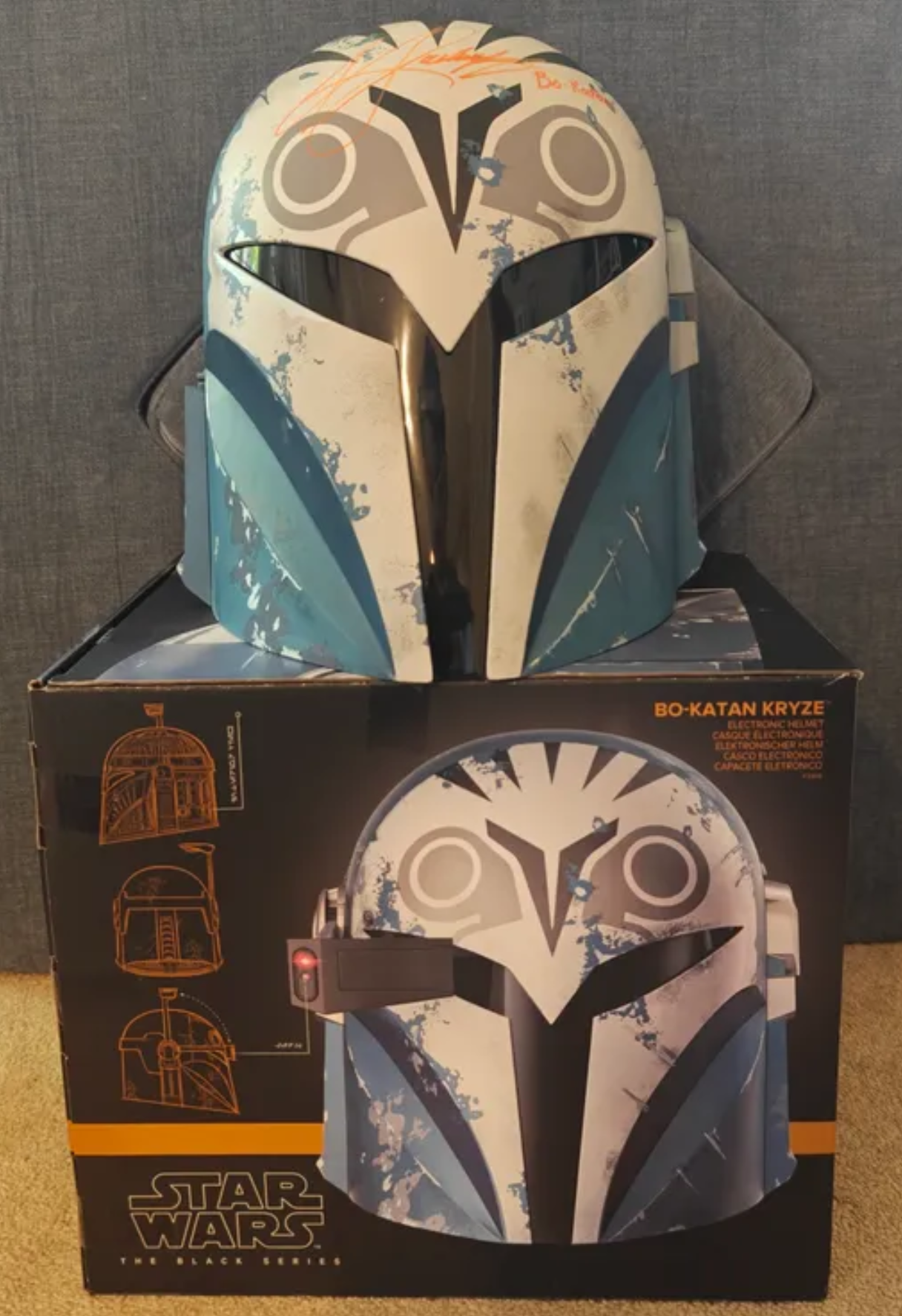 Katee Sackhoff Signed w. Character Name Bo Katan Kryze Helmet - Star Wars: The Mandalorian