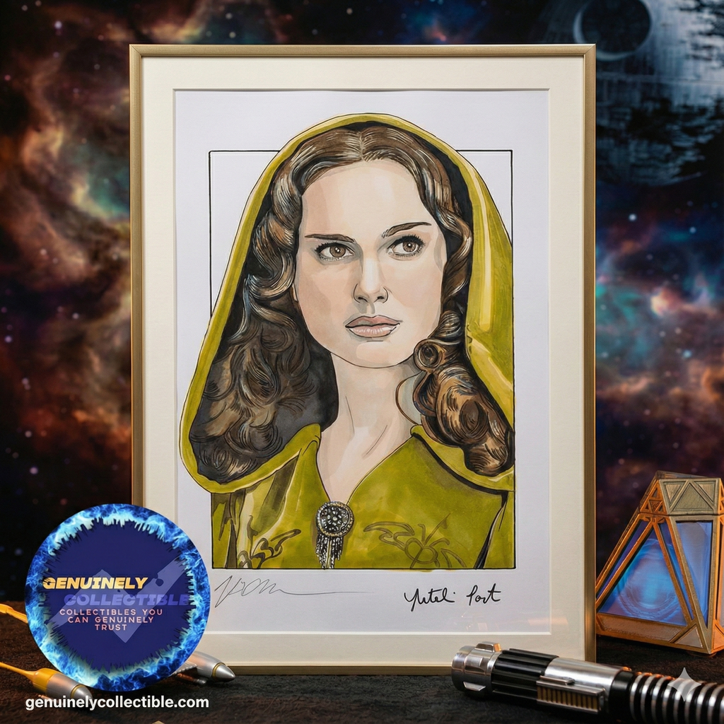 Natalie Portman and Artist Signed Padme Amidala 11.5x17 Original Artwork from Star Wars Episode III: Revenge of the Sith - Beckett