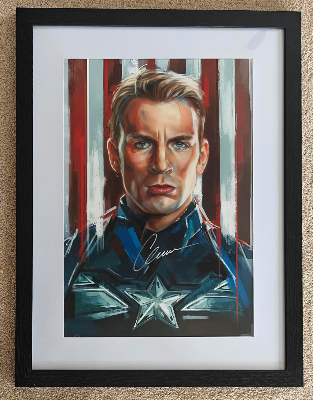 Chris Evans Signed Marvel Captain America Limited Edition 13x19 Robert Bruno Art Print