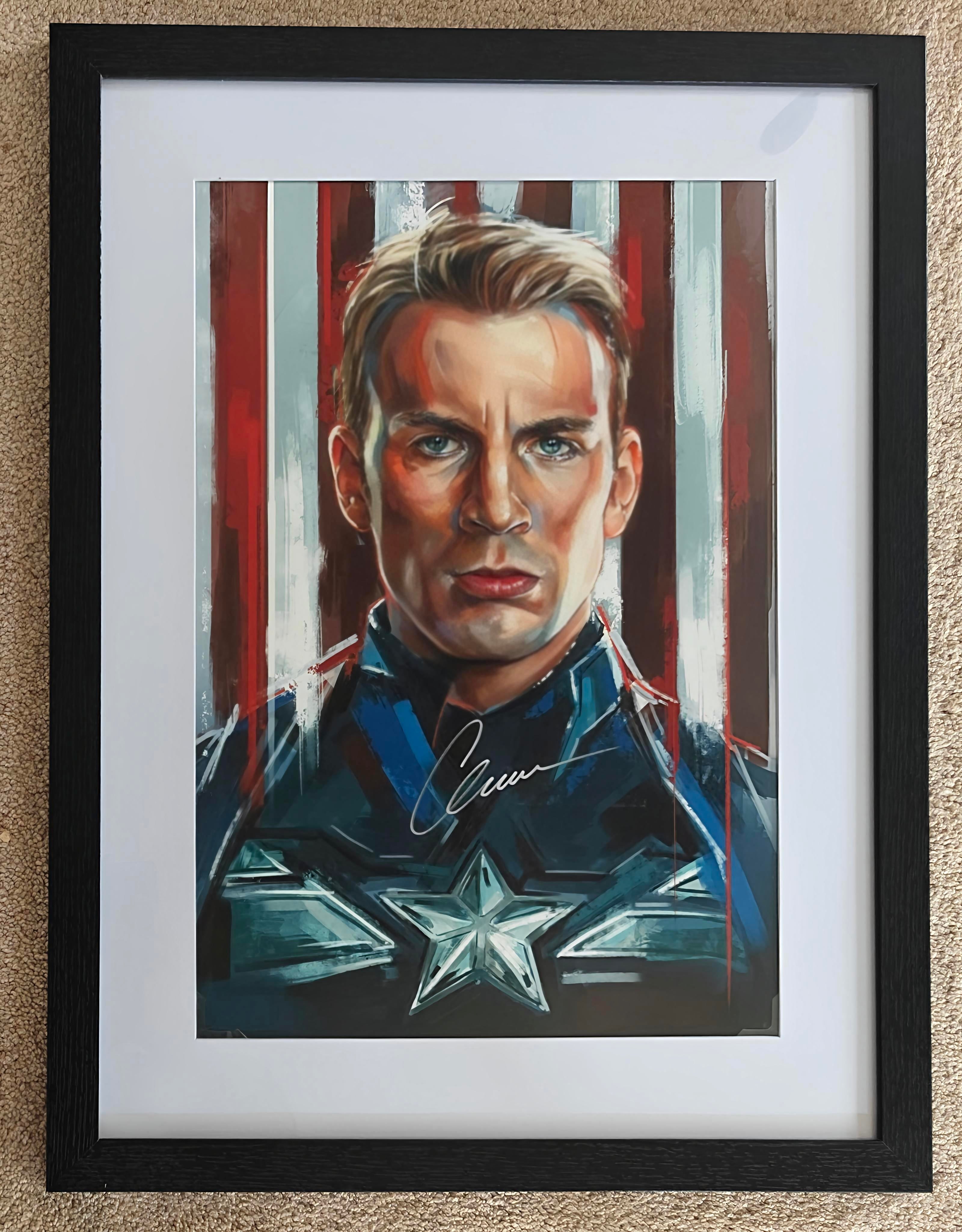 Chris Evans Signed Marvel Captain America Limited Edition 13x19 Robert Bruno Art Print