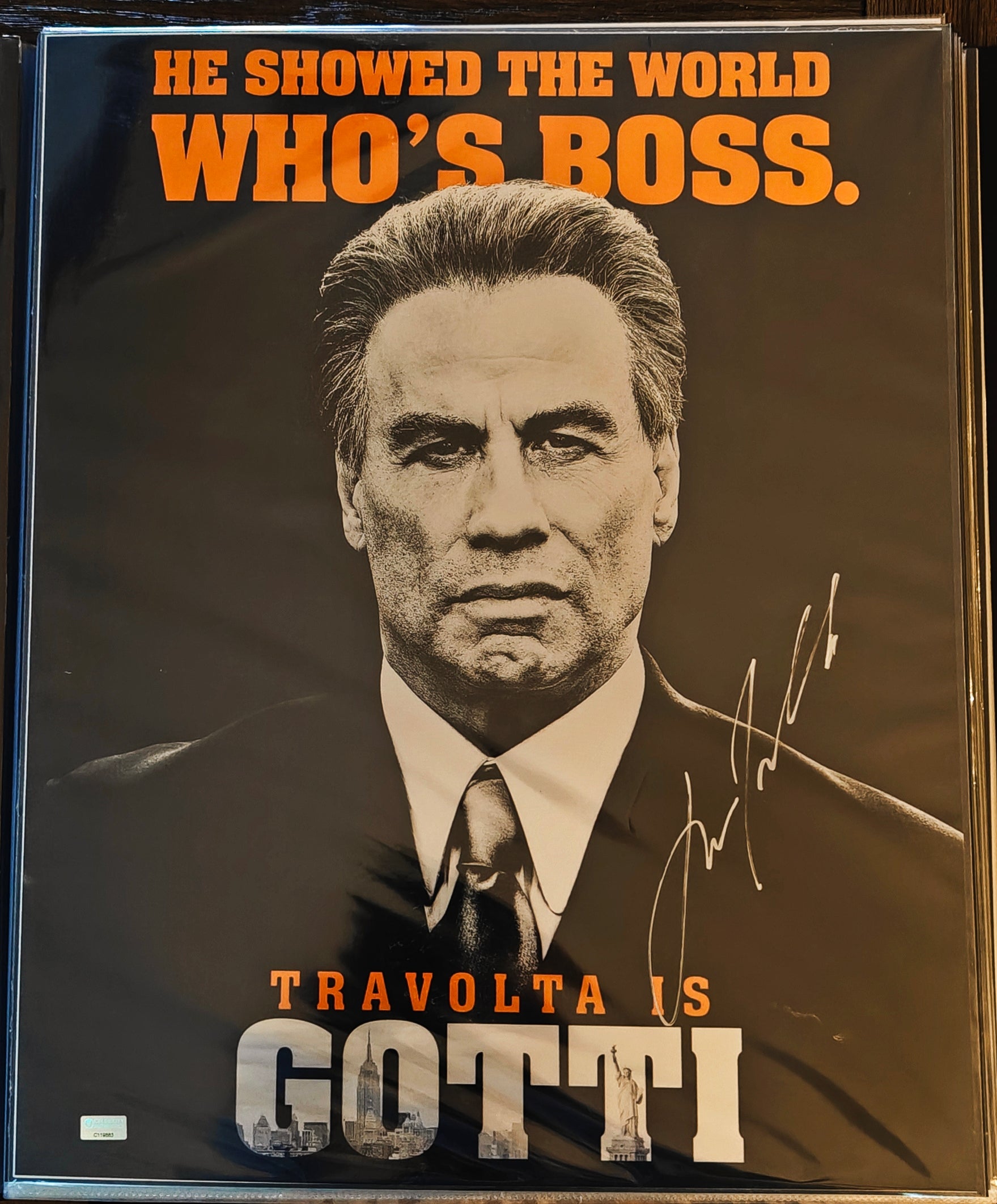 John Travolta Signed 16x20 Poster as John Gotti from the film Gotti